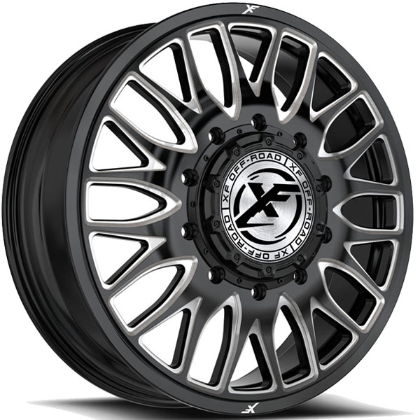 XF Off-Road XF-240 Dually Gloss Black with Milled Spokes Front 10 Lug Center Cap