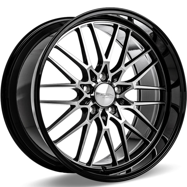 Ace Alloy AFF04 V004 Gloss Black with Machined Face and Black Lip